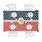 Stars and Stripes Tablecloths (58"x102") - TOP VIEW (with plates)