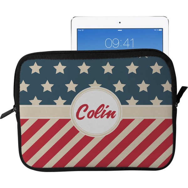 Custom Stars and Stripes Tablet Case / Sleeve - Large (Personalized)
