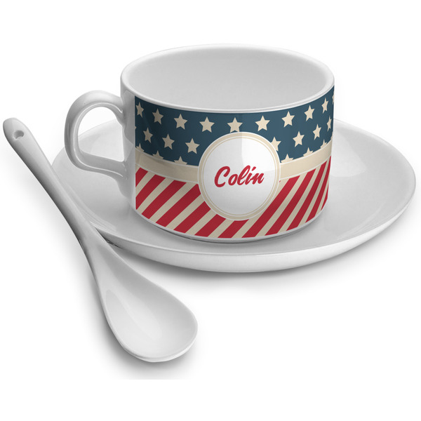 Custom Stars and Stripes Tea Cup (Personalized)