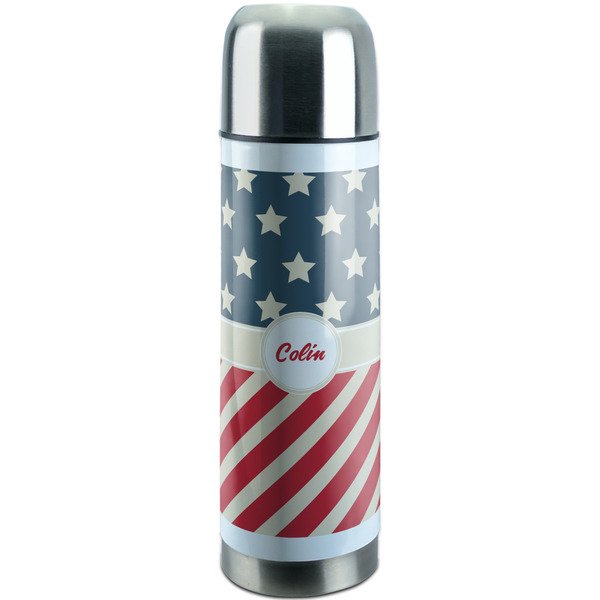 Custom Stars and Stripes Stainless Steel Thermos (Personalized)