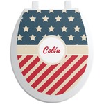 Stars and Stripes Toilet Seat Decal (Personalized)