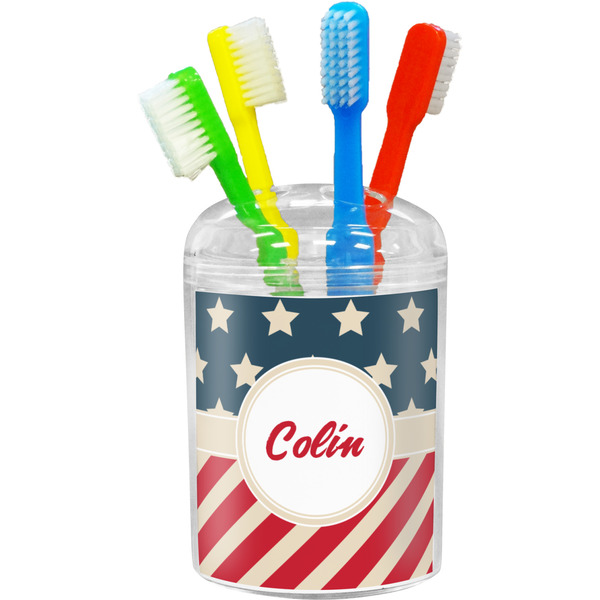 Custom Stars and Stripes Toothbrush Holder (Personalized)