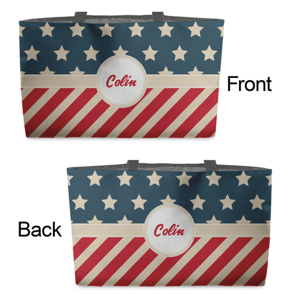 Stars and Stripes Tote w/Black Handles - Front & Back Views