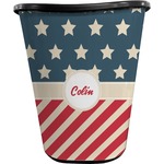 Stars and Stripes Waste Basket - Single Sided (Black) (Personalized)