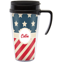 Stars and Stripes Acrylic Travel Mug with Handle (Personalized)