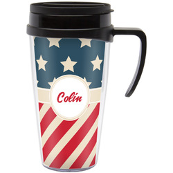 Stars and Stripes Acrylic Travel Mug with Handle (Personalized)