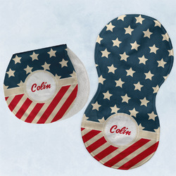 Stars and Stripes Burp Pads - Velour - Set of 2 w/ Name or Text