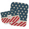 Stars and Stripes Two Rectangle Burp Cloths - Open & Folded