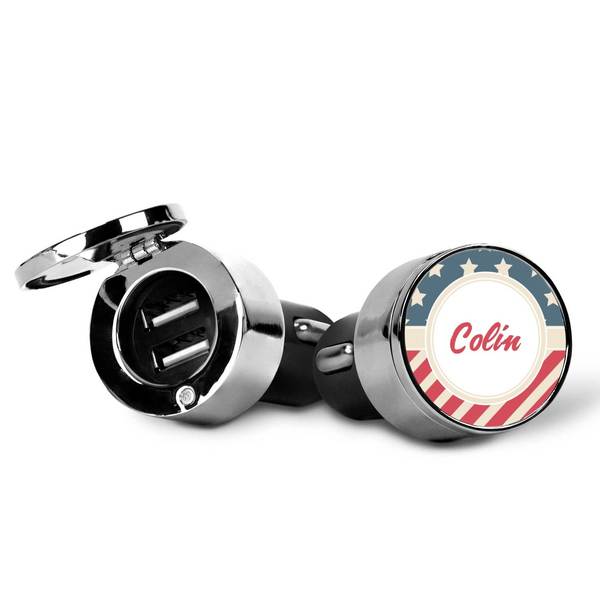 Stars and Stripes USB Car Charger - Open & Closed