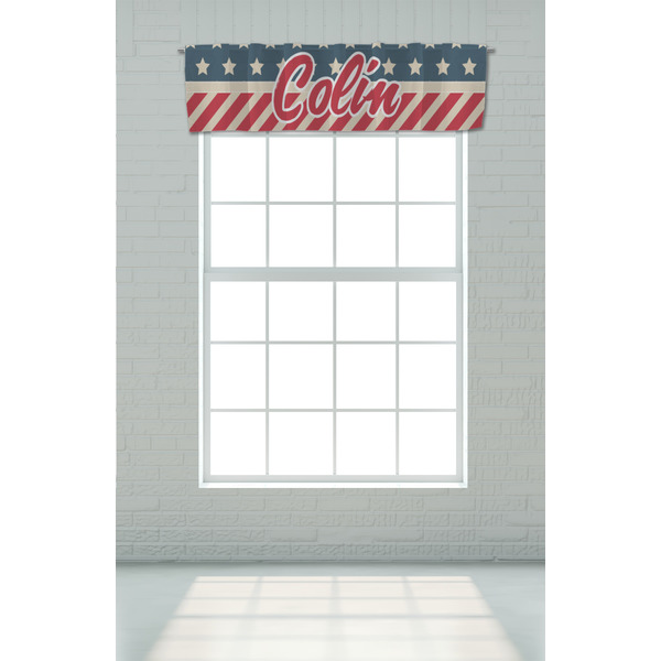 Stars and Stripes Valance - On window