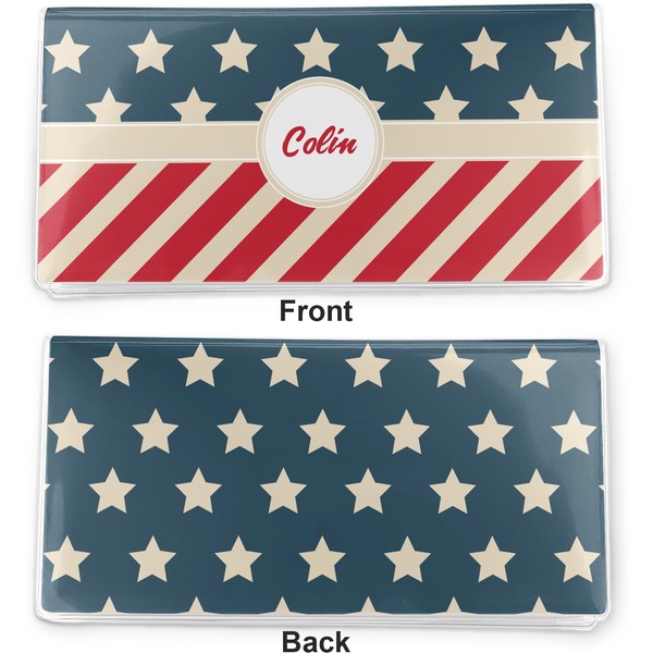 Stars and Stripes Vinyl Check Book Cover - Front and Back