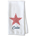 Stars and Stripes Kitchen Towel - Waffle Weave - Partial Print (Personalized)