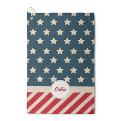 Stars and Stripes Waffle Weave Golf Towel (Personalized)