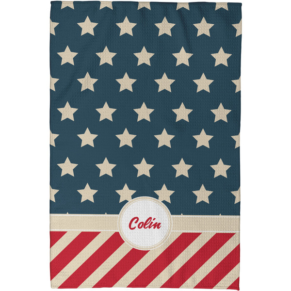 Stars and Stripes Waffle Weave Towel - Full Color Print - Approval Image