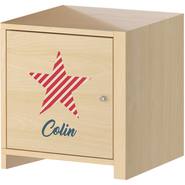 Stars and Stripes Wall Graphic on Wooden Cabinet