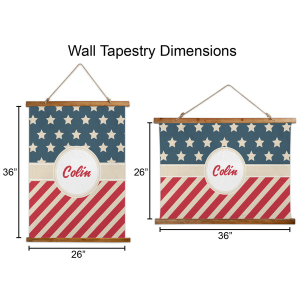 Stars and Stripes Wall Hanging Tapestries - Parent/Sizing