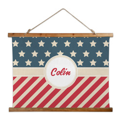 Stars and Stripes Wall Hanging Tapestry - Wide (Personalized)