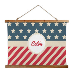 Stars and Stripes Wall Hanging Tapestry - Wide (Personalized)