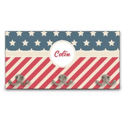 Stars and Stripes Wall Mounted Coat Rack (Personalized)