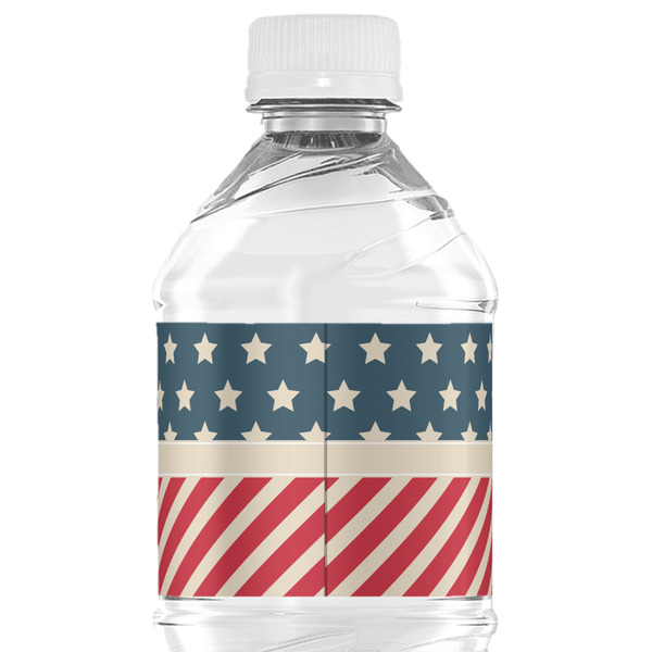 Stars and Stripes Water Bottle Label - Back View