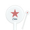 Stars and Stripes 5.5" Round Plastic Stir Sticks - White - Single Sided (Personalized)