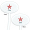Stars and Stripes White Plastic 7" Stir Stick - Double Sided - Oval - Front & Back