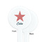 Stars and Stripes White Plastic 7" Stir Stick - Single Sided - Round - Front & Back