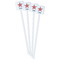 Stars and Stripes White Plastic Stir Stick - Double Sided - Square - Front