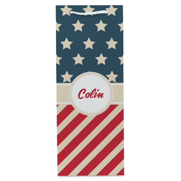 Stars and Stripes Wine Gift Bag - Gloss - Front