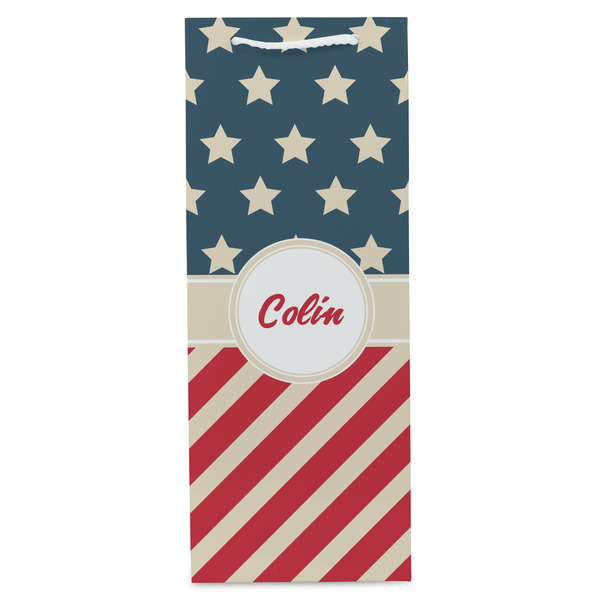 Stars and Stripes Wine Gift Bag - Matte - Front