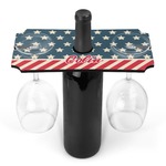 Stars and Stripes Wine Bottle & Glass Holder (Personalized)