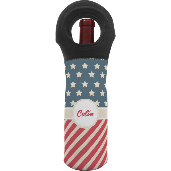 Custom Stars and Stripes Wine Tote Bag (Personalized)