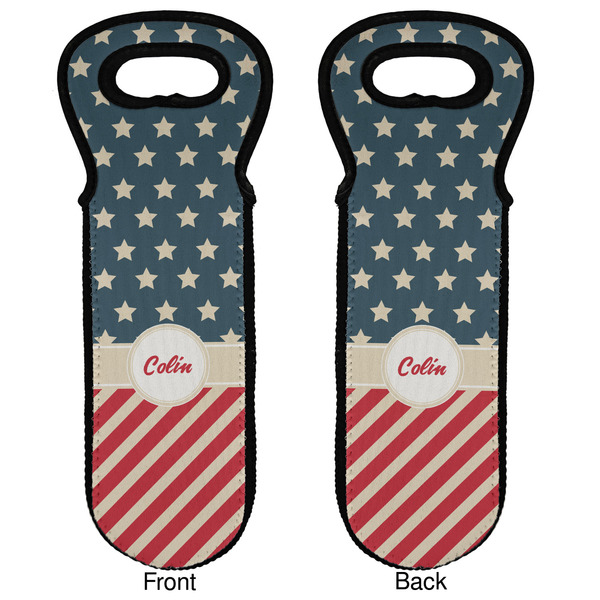 Stars and Stripes Wine Tote Front & Back