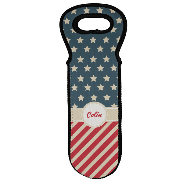 Custom Stars and Stripes Wine Tote Bag (Personalized)