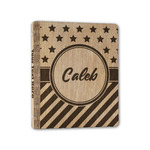 Stars and Stripes Wood 3-Ring Binder - 1" Half-Letter Size (Personalized)