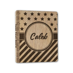Stars and Stripes Wood 3-Ring Binder - 1" Half-Letter Size (Personalized)
