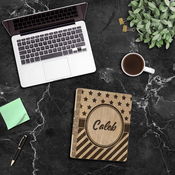 Stars and Stripes Wood 3-Ring Binders - 1" Letter - In Context