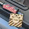 Stars and Stripes Wood Luggage Tags - Square - Lifestyle