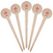 Stars and Stripes Wooden 4" Food Pick - Round - Fan View