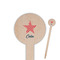 Stars and Stripes Wooden 6" Food Pick - Round - Closeup