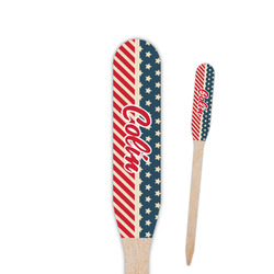 Stars and Stripes Paddle Wooden Food Picks - Single Sided (Personalized)