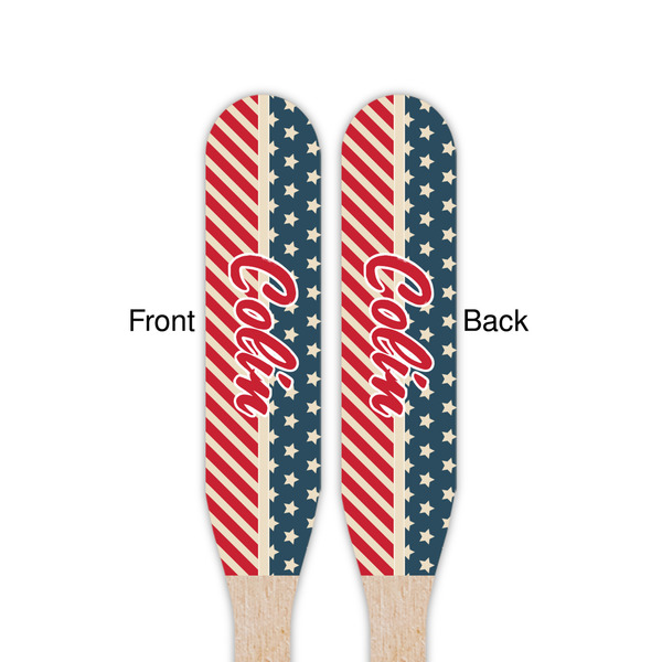 Stars and Stripes Wooden Food Pick - Paddle - Double Sided - Front & Back