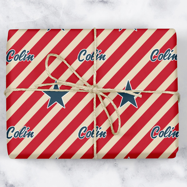 Custom Stars and Stripes Wrapping Paper (Personalized)