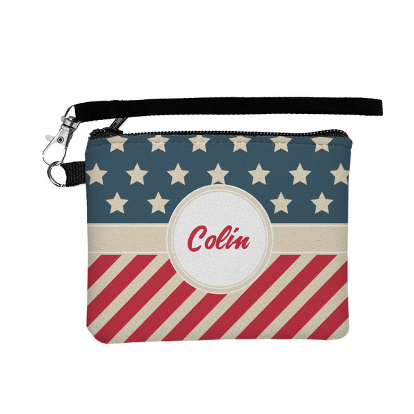 Custom Stars and Stripes Wristlet ID Case w/ Name or Text