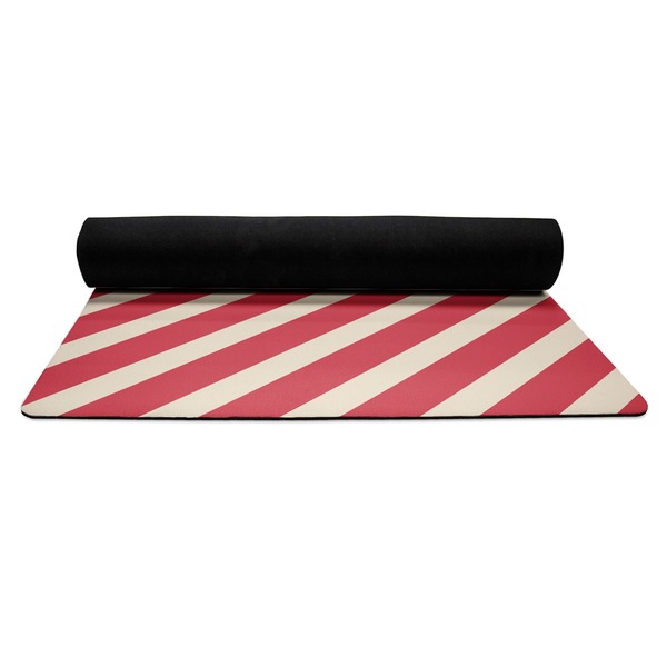 Stars and Stripes Yoga Mat Rolled up Black Rubber Backing