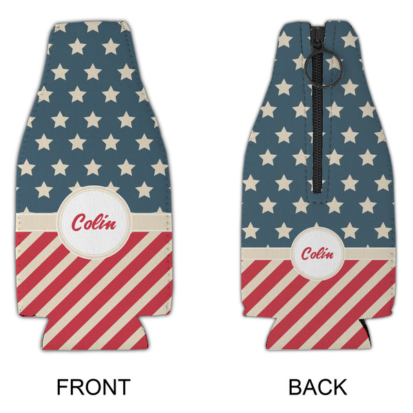 Stars and Stripes Zipper Bottle Cooler - APPROVAL