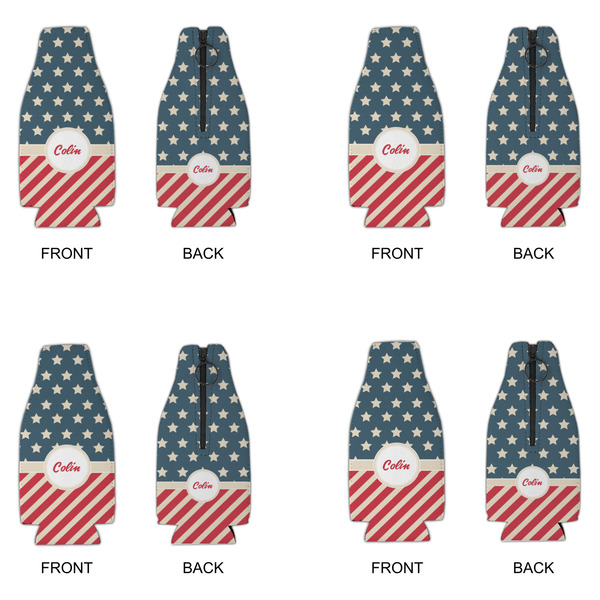 Stars and Stripes Zipper Bottle Cooler - Set of 4 - APPROVAL