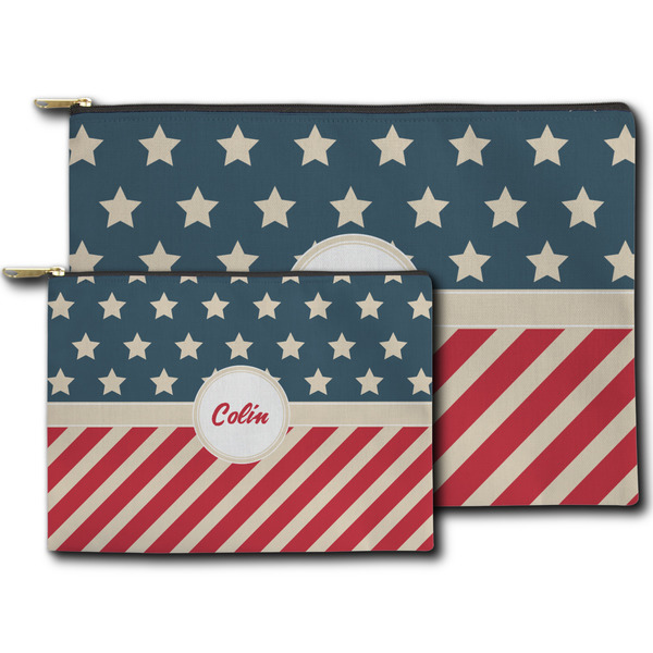 Stars and Stripes Zippered Pouches - Size Comparison