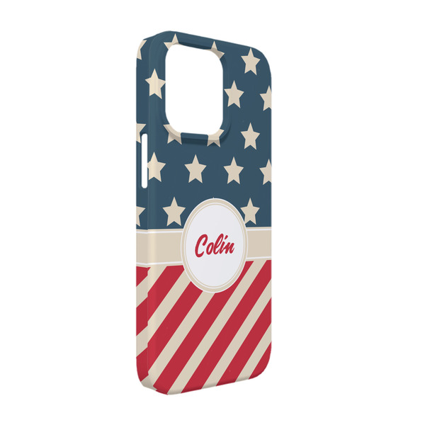 Custom Stars and Stripes iPhone Case - Plastic - iPhone 13 (Personalized)