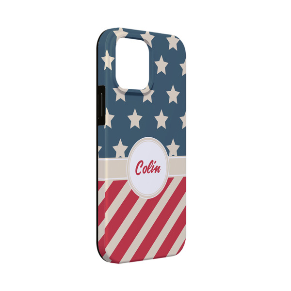 Custom Stars and Stripes iPhone Case - Rubber Lined - iPhone 13 Mini (Personalized)